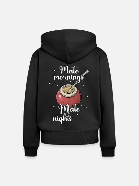 Yerba Mate Tee - Frauen Premium Bio Zip Hoodie - Schwarz