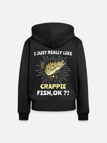 Crappie Fishing - Frauen Premium Bio Zip Hoodie - Schwarz