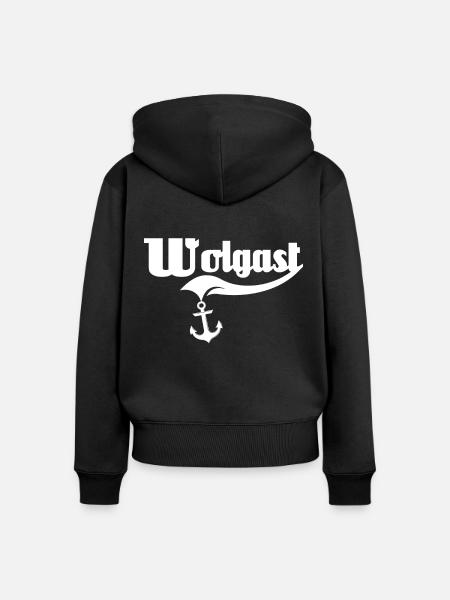 Wolgast Sprüche - Frauen Premium Bio Zip Hoodie - Schwarz