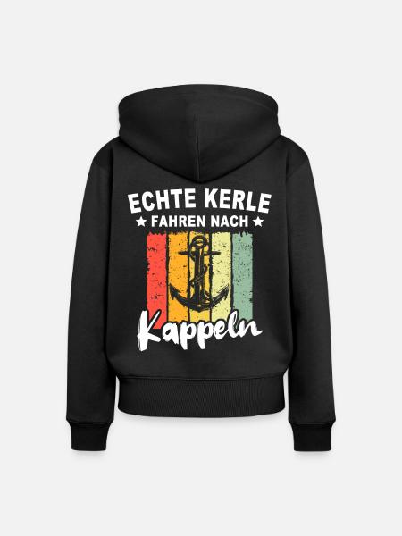 Kappeln - Frauen Premium Bio Zip Hoodie - Schwarz