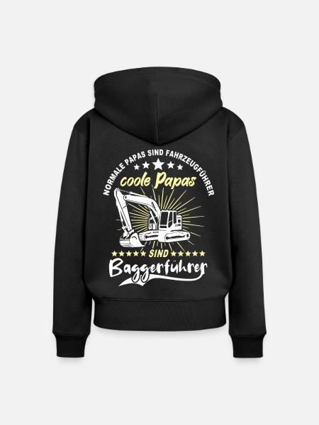Baggerfahrer Papa - Frauen Premium Bio Zip Hoodie - Schwarz