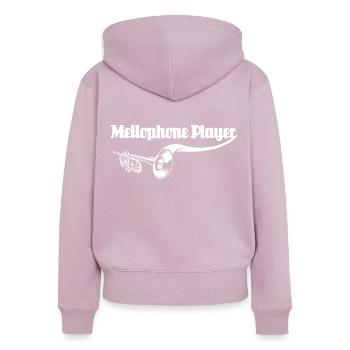 Mellophonspieler Mellophone - Frauen Premium Bio Zip Hoodie - Altrosa - Hinten - Julia (174cm)
