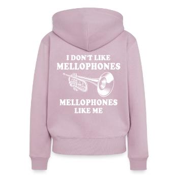 Mellophonspieler Mellophone - Frauen Premium Bio Zip Hoodie - Altrosa - Hinten - Julia (174cm)