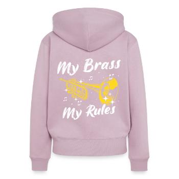 Mellophon Musiker Mellophonist - Frauen Premium Bio Zip Hoodie - Altrosa - Hinten - Julia (174cm)