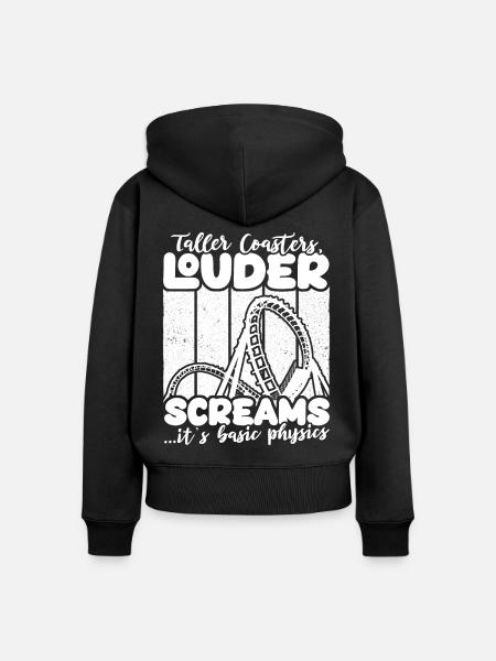 Achterbahn Roller Coaster - Frauen Premium Bio Zip Hoodie - Schwarz
