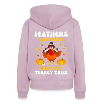Turkey Thanksgiving - Frauen Premium Bio Zip Hoodie - Altrosa - Hinten - Julia (174cm)