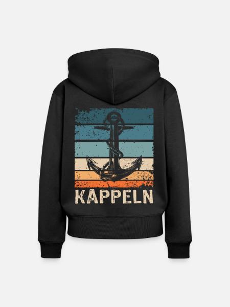 Kappeln Sprüche - Frauen Premium Bio Zip Hoodie - Schwarz