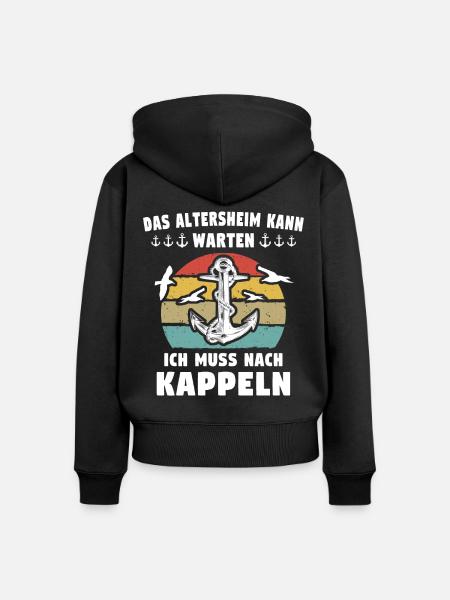 Kappeln Sprüche - Frauen Premium Bio Zip Hoodie - Schwarz