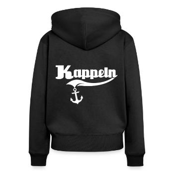 Kappeln Sprüche - Frauen Premium Bio Zip Hoodie - Schwarz - Hinten - Julia (174cm)