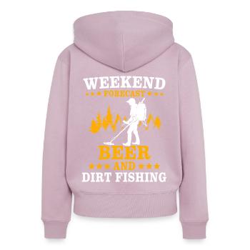 Dirt Fishing Metalldetektor - Frauen Premium Bio Zip Hoodie - Altrosa - Hinten - Julia (174cm)