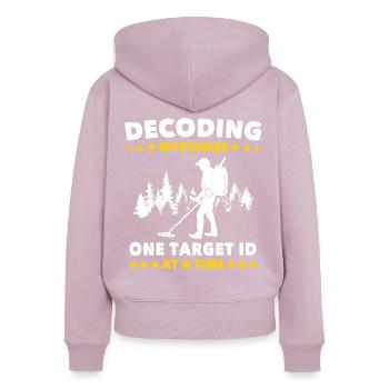 Dirt Fishing - Women's Premium Organic Zip Hoodie - dusky pink - Back - Julia (174cm)