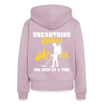 Dirt Fishing - Frauen Premium Bio Zip Hoodie - Altrosa - Hinten - Julia (174cm)