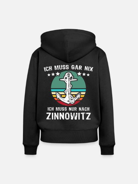 Zinnowitz Urlaub - Frauen Premium Bio Zip Hoodie - Schwarz