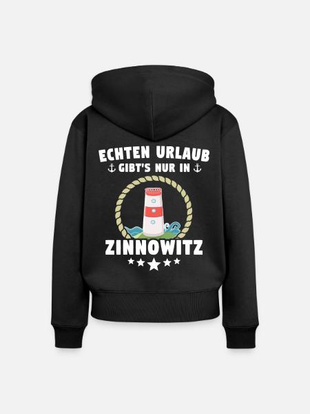 Zinnowitz Urlaub - Frauen Premium Bio Zip Hoodie - Schwarz