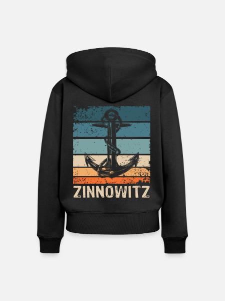 Zinnowitz Sprüche - Frauen Premium Bio Zip Hoodie - Schwarz
