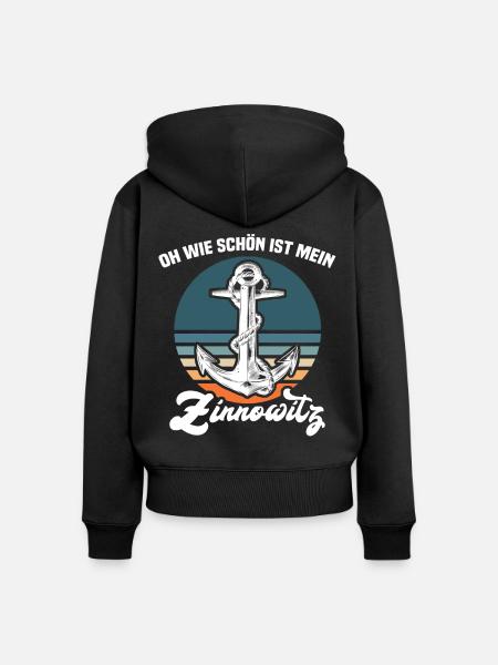 Zinnowitz Sprüche - Frauen Premium Bio Zip Hoodie - Schwarz