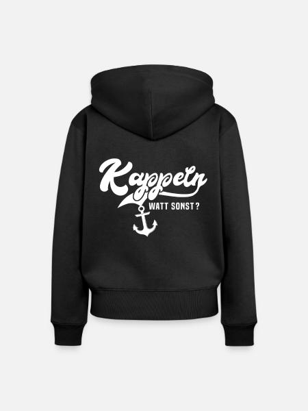 Lustige Kappeln Sprüche - Frauen Premium Bio Zip Hoodie - Schwarz