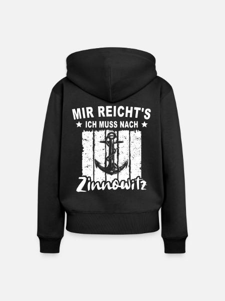 Zinnowitz - Frauen Premium Bio Zip Hoodie - Schwarz