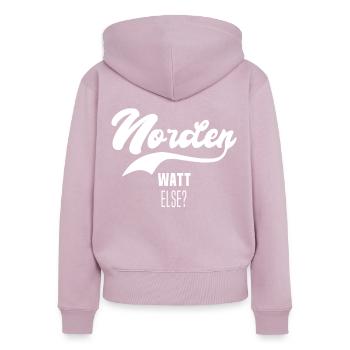 Norden - Frauen Premium Bio Zip Hoodie - Altrosa - Hinten - Julia (174cm)