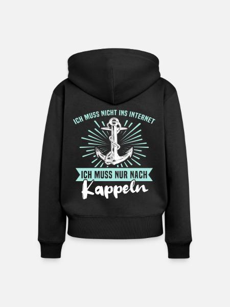 Kappeln Kappelner - Frauen Premium Bio Zip Hoodie - Schwarz
