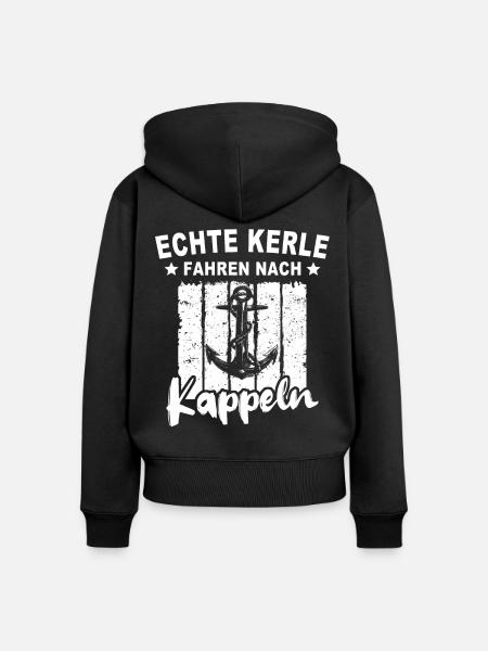 Kappeln - Frauen Premium Bio Zip Hoodie - Schwarz