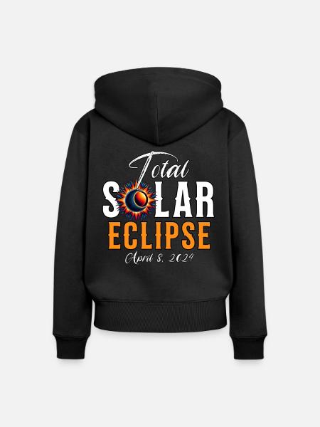 Sonnenfinsternis 2024 - Frauen Premium Bio Zip Hoodie - Schwarz