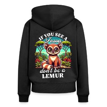 Fossa Madagascar Fossas - Sweat à capuche zippé Premium bio Femme - noir - Dos - Julia (174cm)