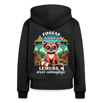 Fossa Madagascar Fossas - Sweat à capuche zippé Premium bio Femme - noir - Dos - Julia (174cm)