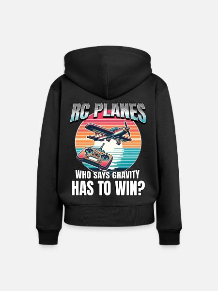 Modellflugzeug Modellflieger - Frauen Premium Bio Zip Hoodie - Schwarz