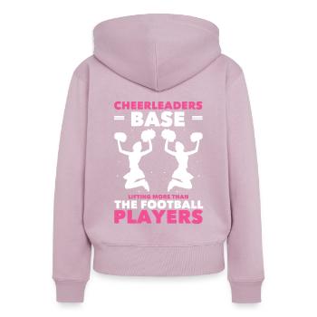 Cheerleader - Sweat à capuche zippé Premium bio Femme - rose poudré - Dos - Julia (174cm)
