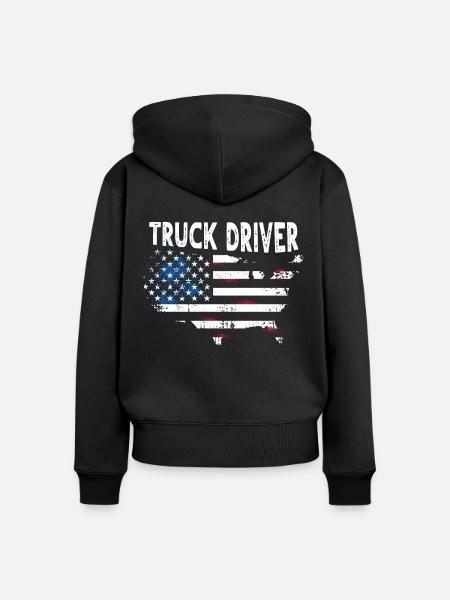 LKW Fahrer - Frauen Premium Bio Zip Hoodie - Schwarz