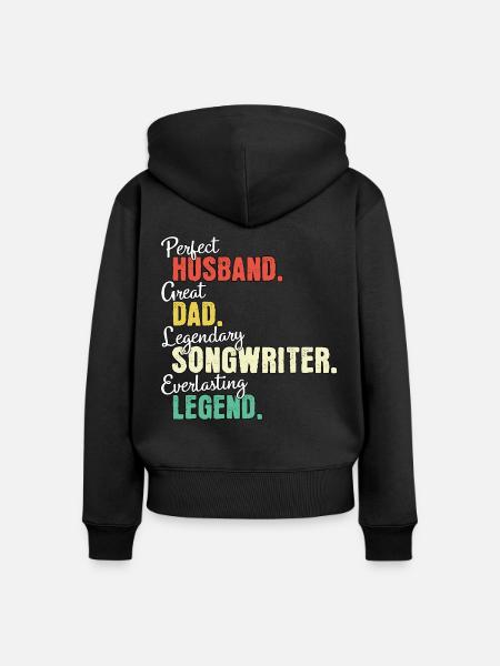 Songwriter Papa - Frauen Premium Bio Zip Hoodie - Schwarz