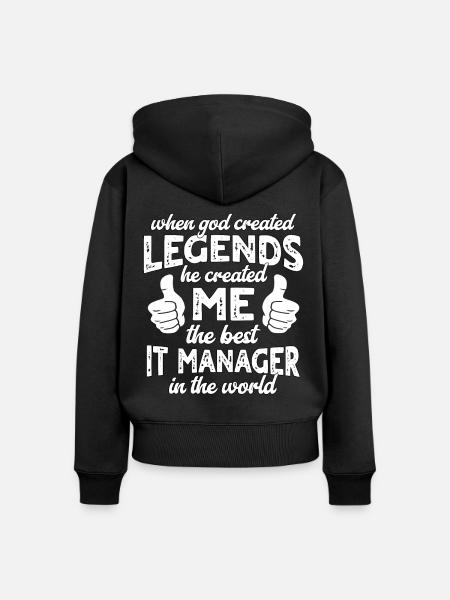 Bester IT Manager Legende - Frauen Premium Bio Zip Hoodie - Schwarz
