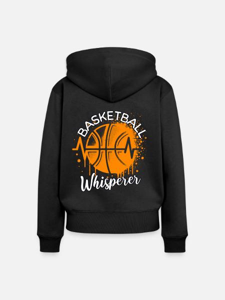 Basketball Flüsterer - Frauen Premium Bio Zip Hoodie - Schwarz