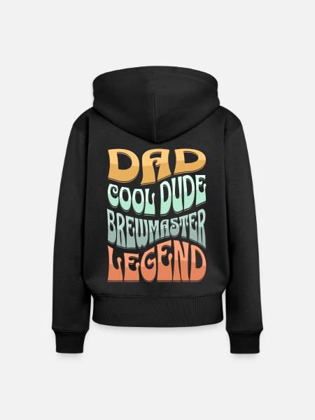 Papa Braumeister - Frauen Premium Bio Zip Hoodie - Schwarz