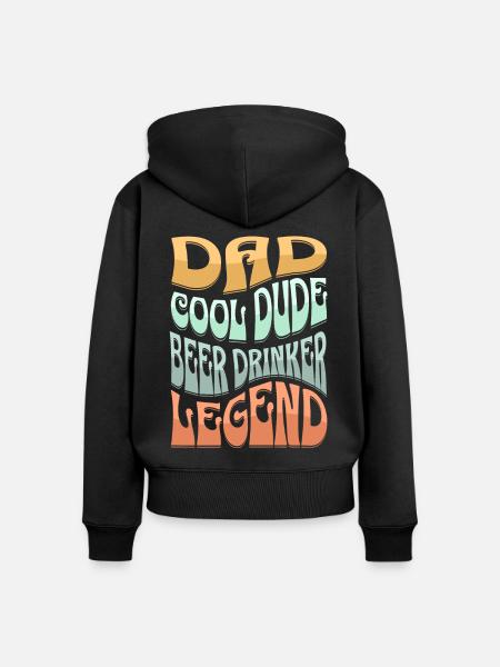 Papa Biertrinker - Frauen Premium Bio Zip Hoodie - Schwarz
