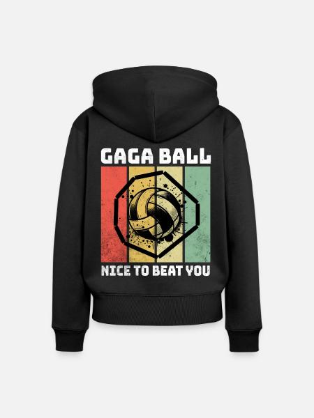 Gaga Ball Sprüche - Frauen Premium Bio Zip Hoodie - Schwarz