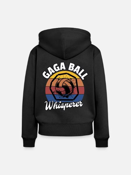 Gaga Ball Whisperer - Frauen Premium Bio Zip Hoodie - Schwarz