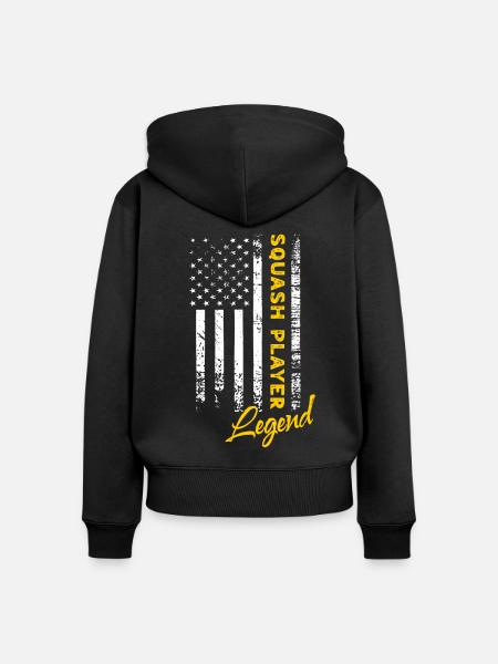 Squashspieler Legende - Frauen Premium Bio Zip Hoodie - Schwarz
