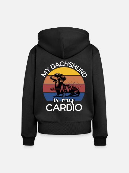 Lustige Dackel Sprüche - Frauen Premium Bio Zip Hoodie - Schwarz