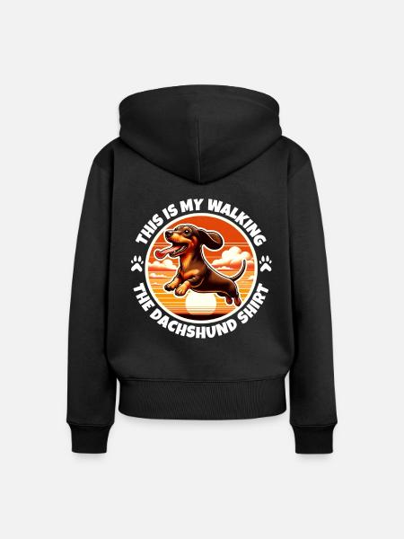 Lustige Dackel Sprüche - Frauen Premium Bio Zip Hoodie - Schwarz