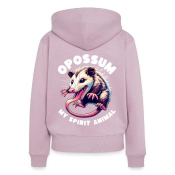 Lustige Opossum Sprüche - Frauen Premium Bio Zip Hoodie - Altrosa - Hinten - Julia (174cm)