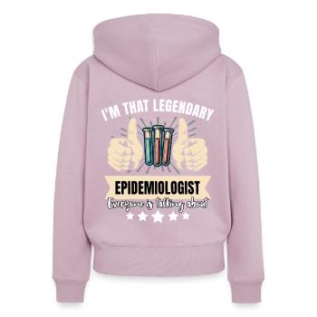 Legendärer Epidemiologe - Frauen Premium Bio Zip Hoodie - Altrosa - Hinten - Julia (174cm)