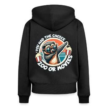 Marderbär Spruch - Sweat à capuche zippé Premium bio Femme - noir - Dos - Julia (174cm)