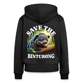 Sauver Marderbär - Sweat à capuche zippé Premium bio Femme - noir - Dos - Julia (174cm)