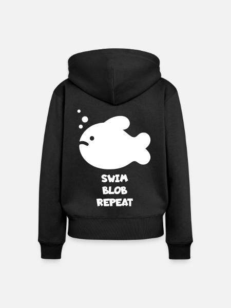 Blobfisch Sprüche Fische - Frauen Premium Bio Zip Hoodie - Schwarz