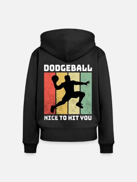 Dodgeball Sprüche - Frauen Premium Bio Zip Hoodie - Schwarz