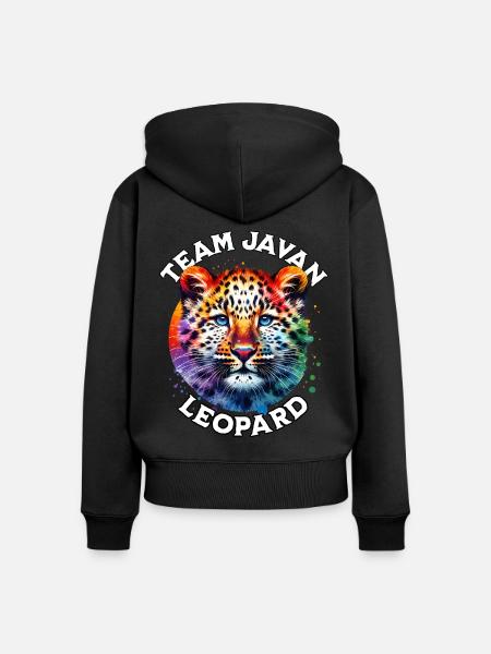 Java Leopard Sprüche - Frauen Premium Bio Zip Hoodie - Schwarz