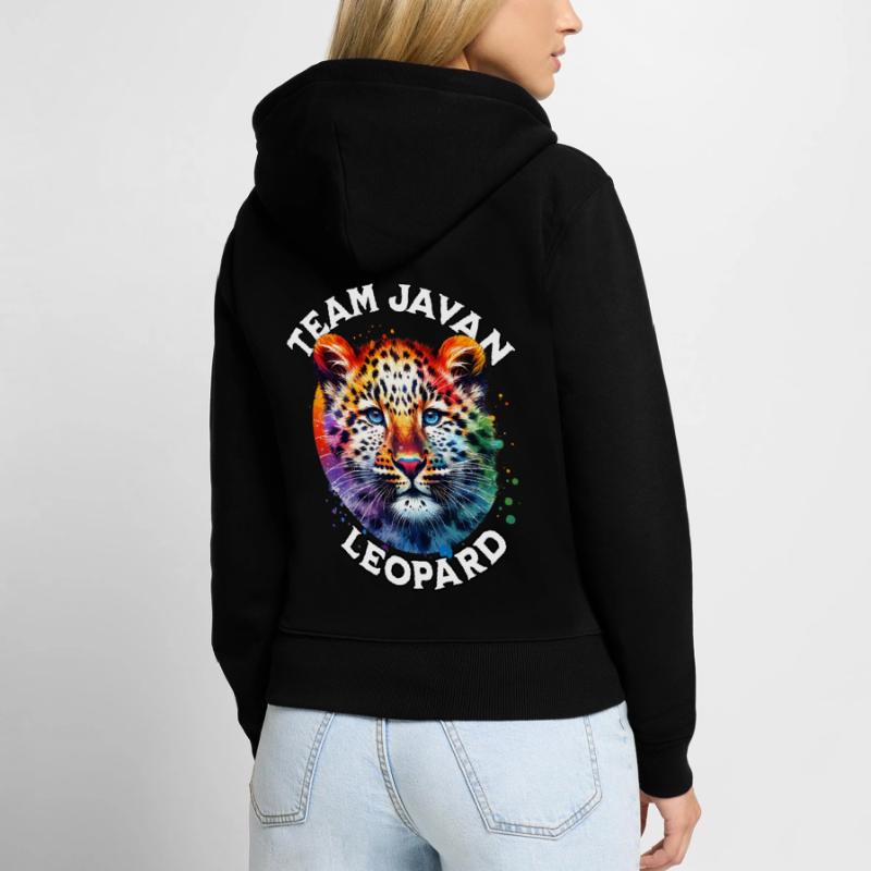 Java Leopard Sprüche Frauen Premium Bio Zip Hoodie