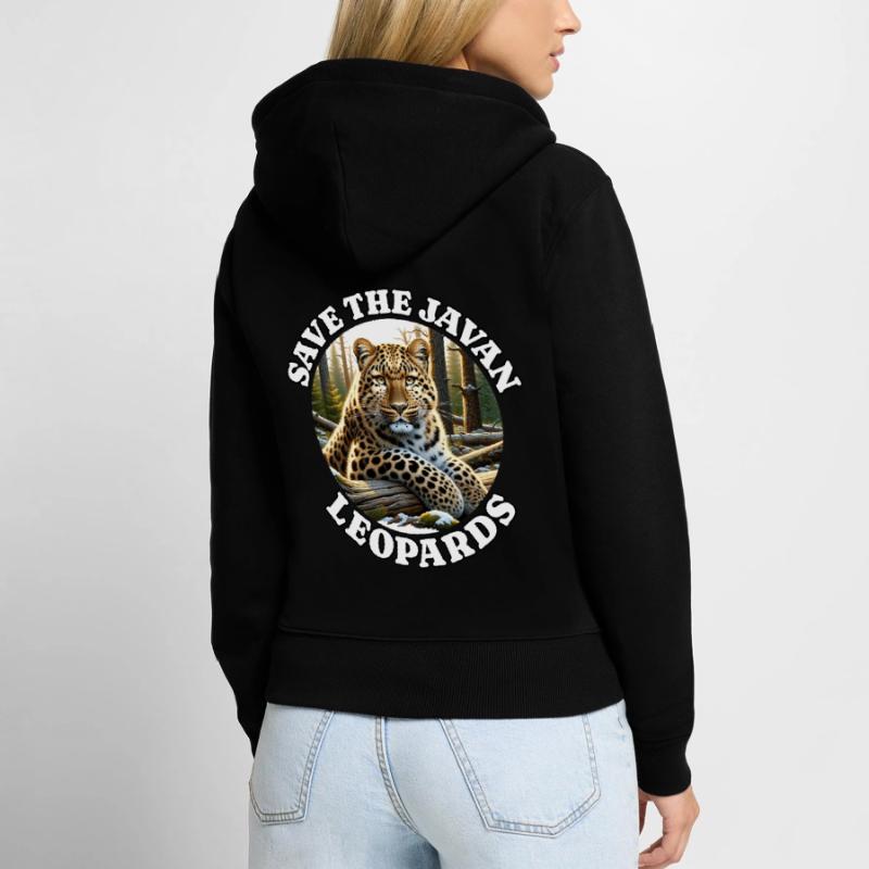 Léopard de Java Sweat à capuche zippé Premium bio Femme